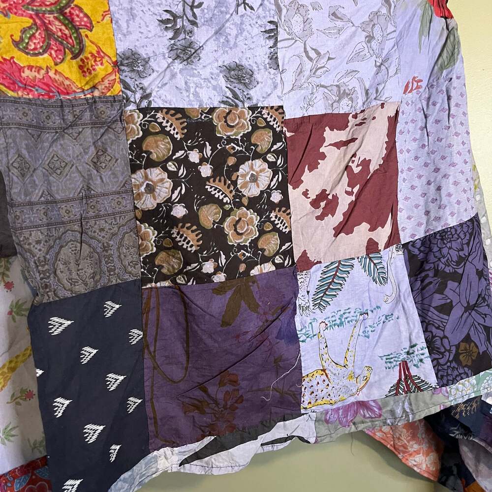 Bohemian Cotton Patchwork Strapless Maxi Dress Su… - image 5